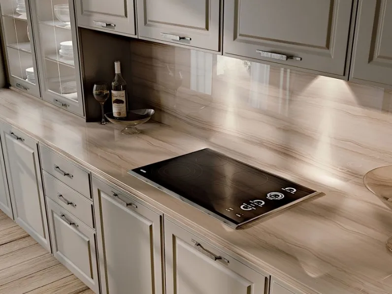 Cucina Classica in laccato opaco con top in marmo Gonzaga 03 di Scic