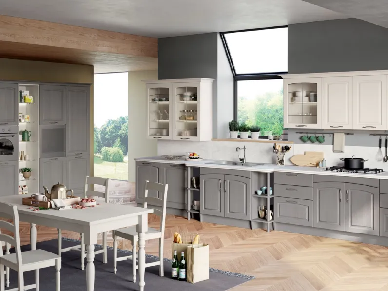 Cucina Classica Grace angolare in legno laccato di Creo