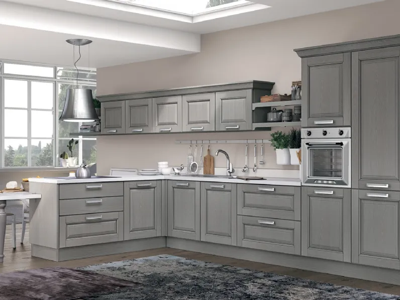 Cucina Classica con penisola Laura 01 di Lube