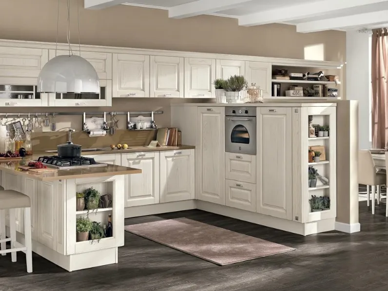 Cucina Cassica con penisola Laura 05 di Lube