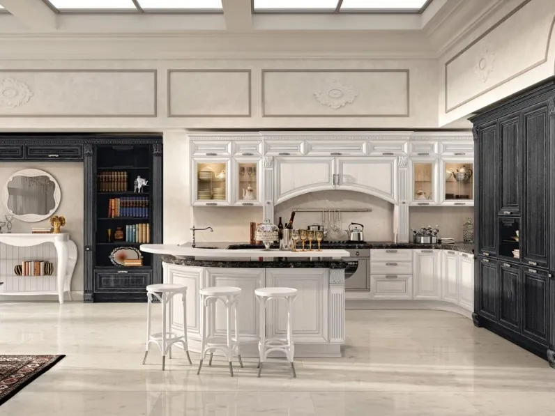 Cucina Classica con penisola Pantheon 02 di Lube