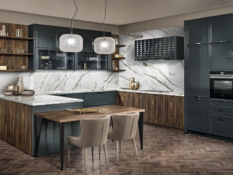 Cucina Classica con penisola Luxury Glam di Aster Cucine