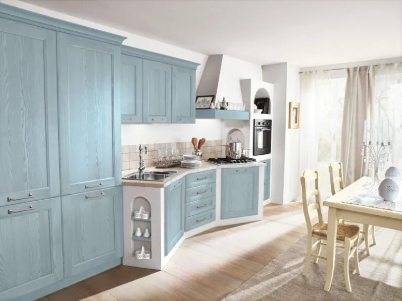 Cucina Classica Martina comp 05 in frassino massello laccato a poro aperto di Lyons Cucine