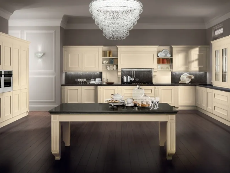 Cucina Classica angolare Melograno in Rovere tinto Avorio di Composit