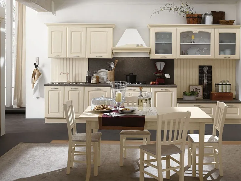 Cucina Classica ad angolo Olimpia finitura beige di Mobilturi