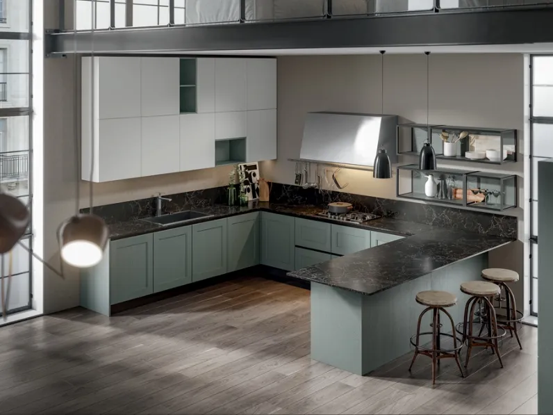 Cucina Classica Olimpia con penisola di Home Cucine