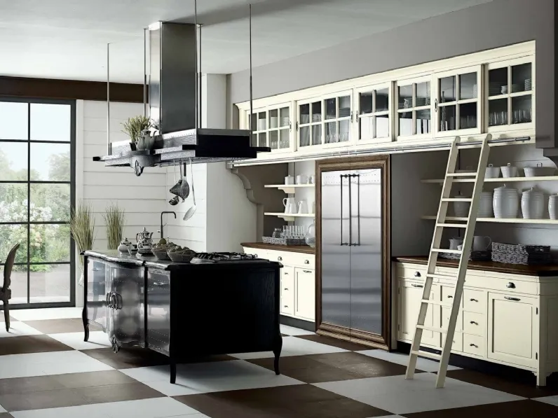 Cucina Classica con isola Operà in legno laccato di Marchi