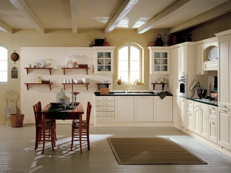 Cucina Classica angolare Opera composizione 02 in legno di Di Iorio