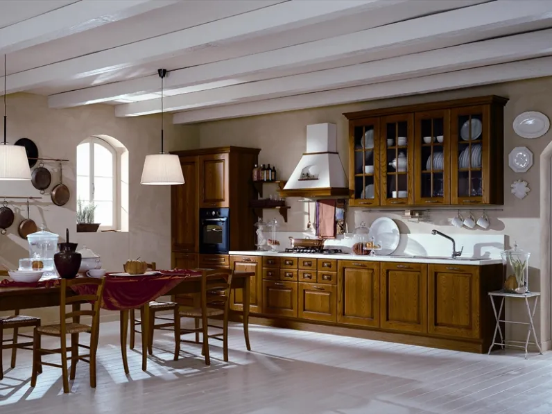 Cucina Classica lineare Opera composizione 04 in legno di Di Iorio