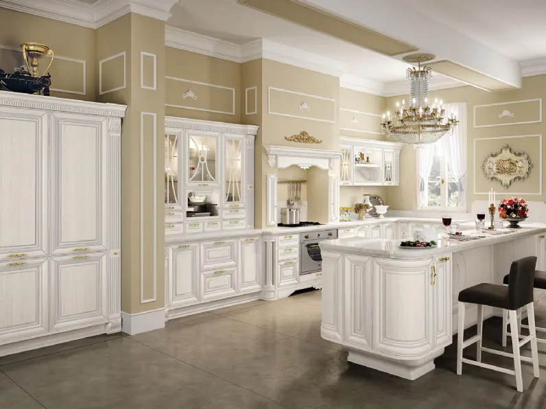 Cucina Classica angolare con isola Pantheon 03 di Lube