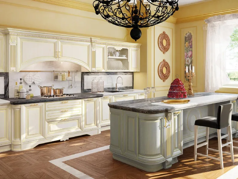 Cucina Classica angolare con isola Pantheon 07 di Lube