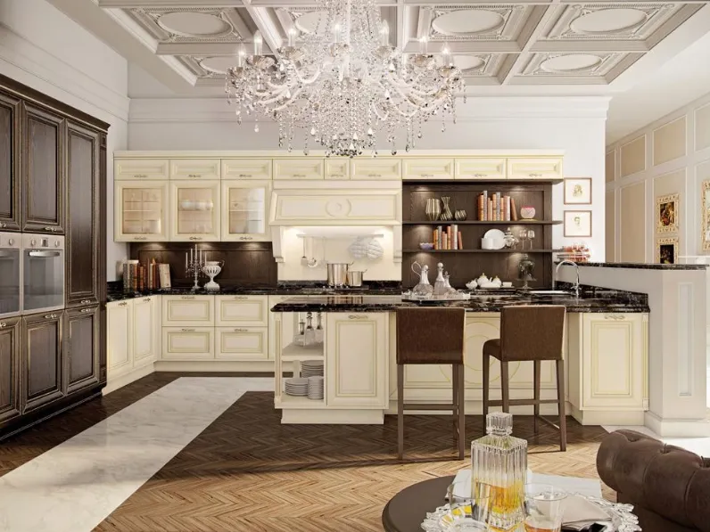 Cucina Classica con penisola Pantheon 09 di Lube