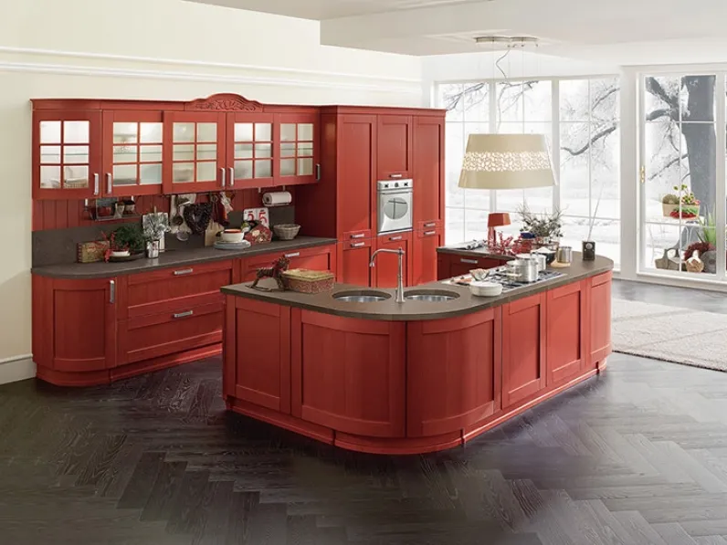 Cucina Classica con isola in legno Signoressa 01 di Ar-Tre