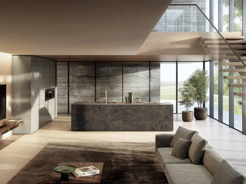 Cucina Design con isola 36e8 Cut Project 2822 di Lago