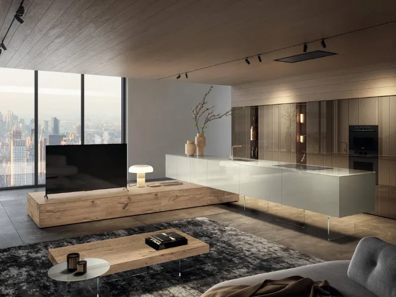 Cucina Design con isola 36e8 Cut Project 2823 di Lago