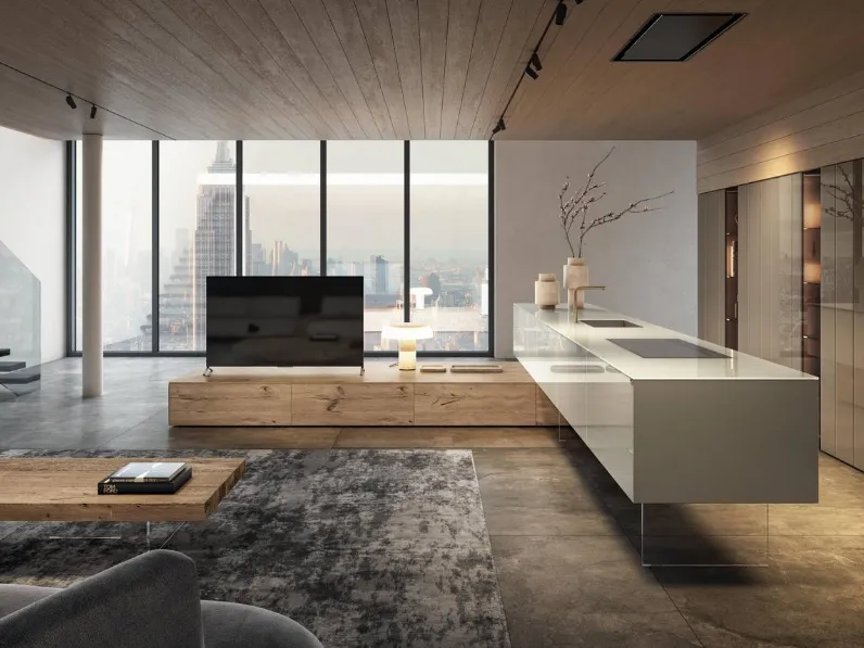 Cucina Design con isola 36e8 Cut Project 2823 di Lago