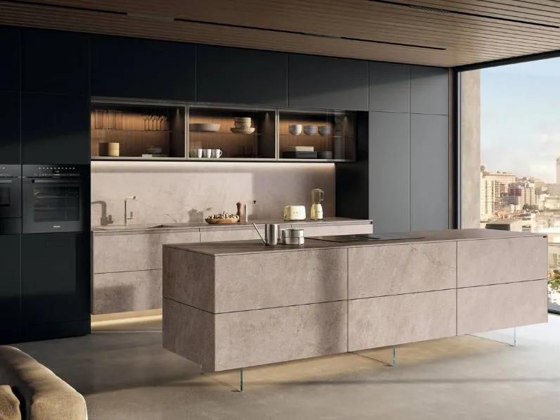 Cucina Design con isola 36e8 Cut Project 2825 di Lago