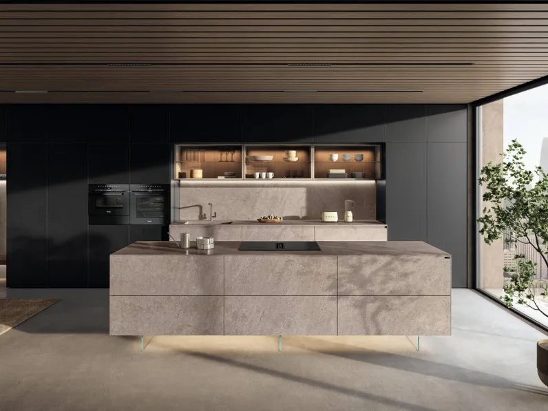 Cucina Design con isola 36e8 Cut Project 2825 di Lago