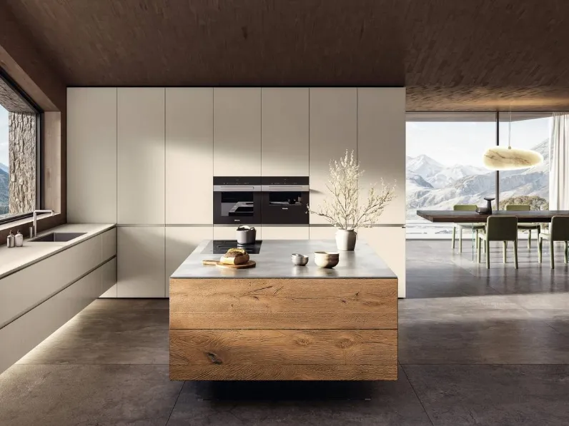 Cucina Design con isola 36e8 Cut Project 2826 di Lago