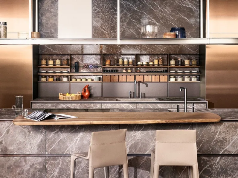 Cucina Design con isola Alea Pro di Poliform
