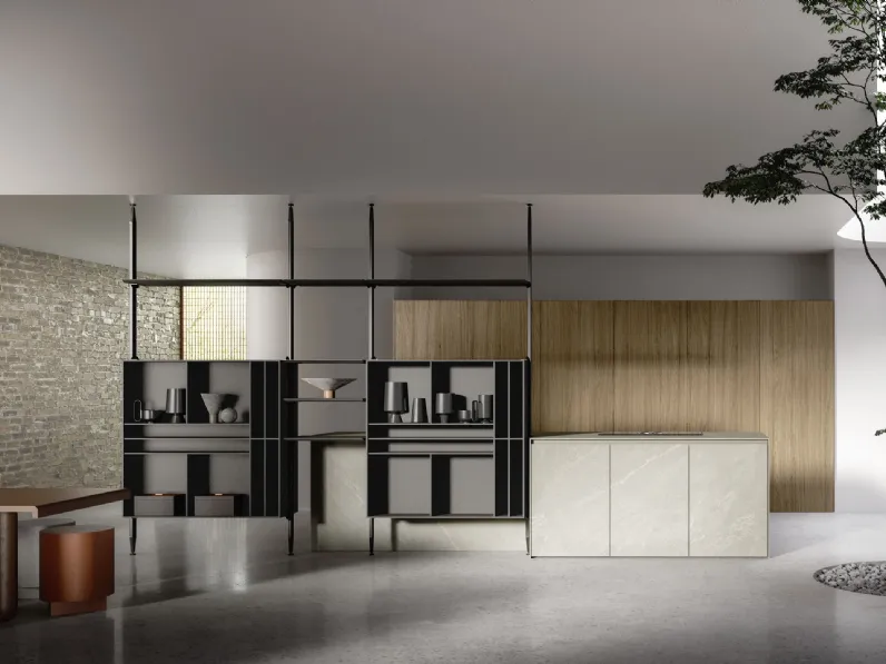 Cucina Design Sistema 22 Scenografica in rovere e gres di Alta Cucine
