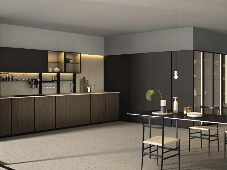 Cucina Design angolare Altea 07 in legno e laccato di Maistri