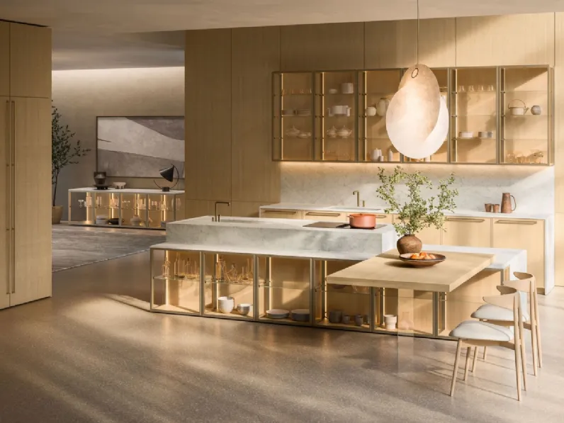 Cucina Design con isola Antis Project 2 in Rovere di Euromobil