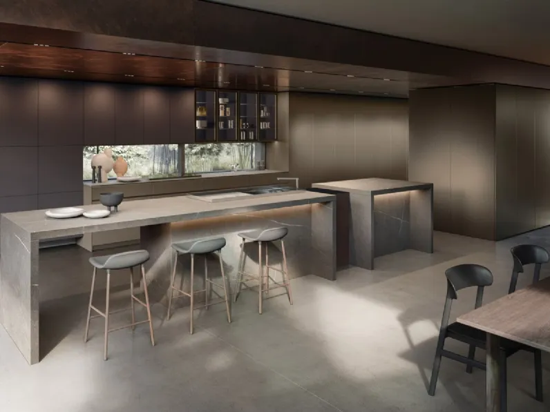 Cucina Design con isola Rho composizione 02 di Armony