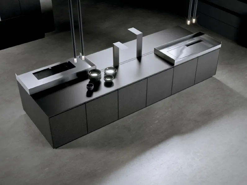 Cucina Design AkB 08 01 in Fenix Piombo di Arrital