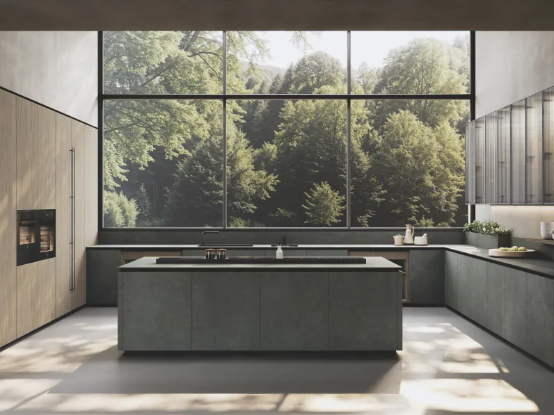 Cucina Design in bilaminato con isola Balance di Binova