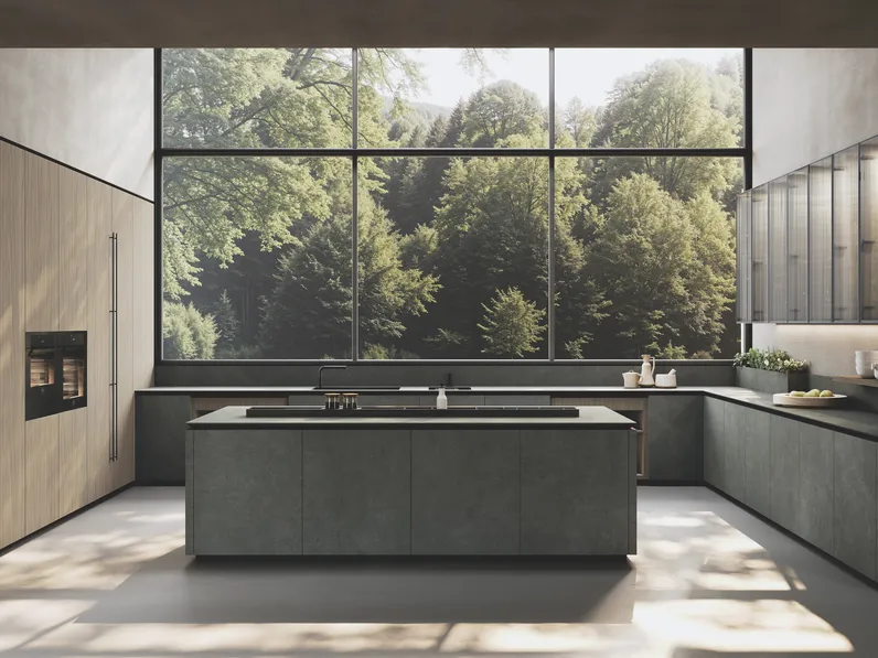 Cucina Design con isola Balance Supermaterico di Binova