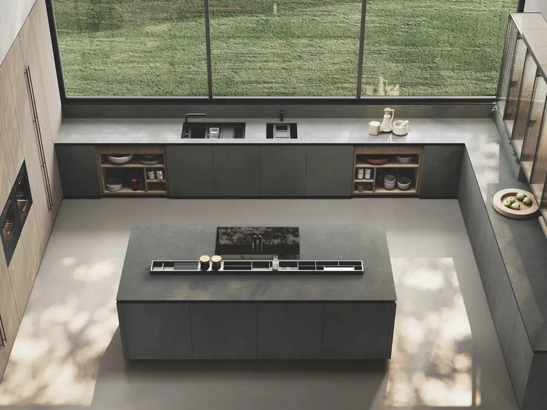Cucina Design con isola Balance Supermaterico di Binova