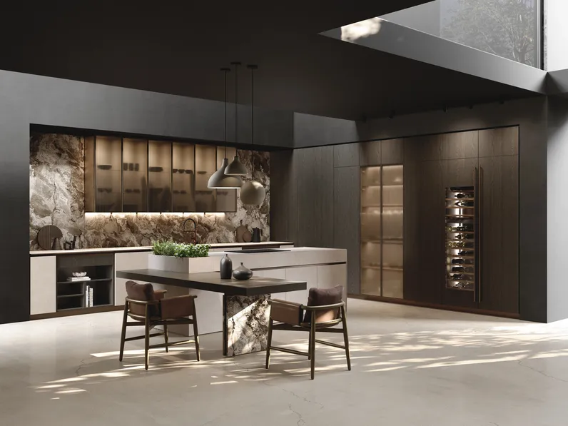 Cucina Design con isola Balance Superwood di Binova
