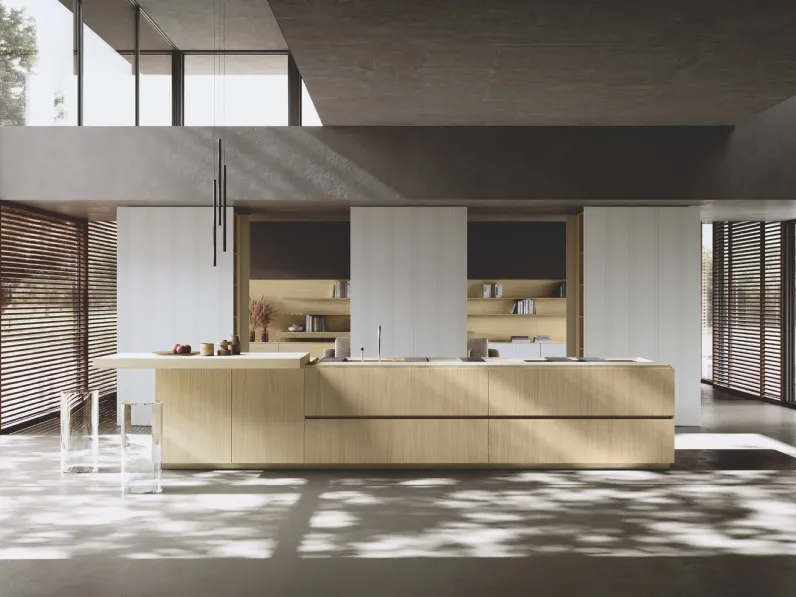 Cucina Design con isola Bluna Wey di Binova