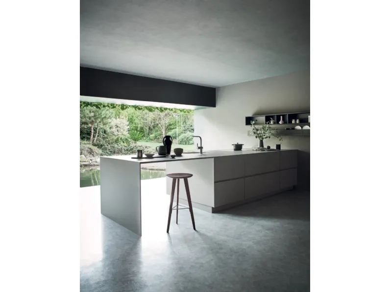 Cucina Design N_Elle Outstanding Lightness in Fenix Pietra di Cesar