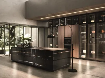 Cucina design contemporanea con isola in marmo di Aster Cucine.