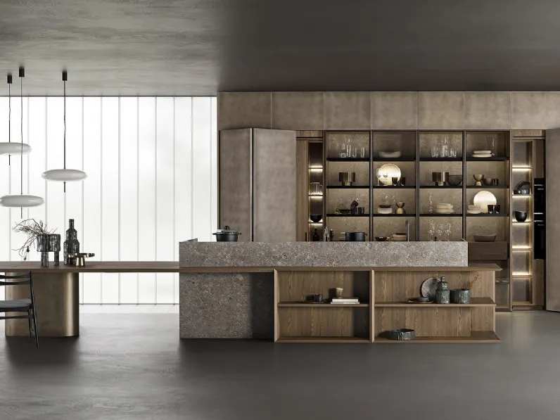 Cucina Design con isola Contrasto Collection di Mittel