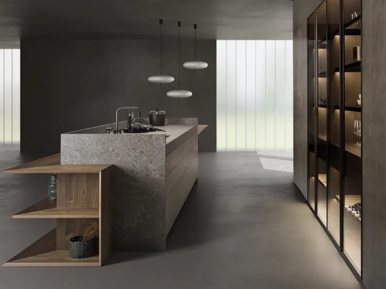 Cucina Design con isola Contrasto Collection di Mittel