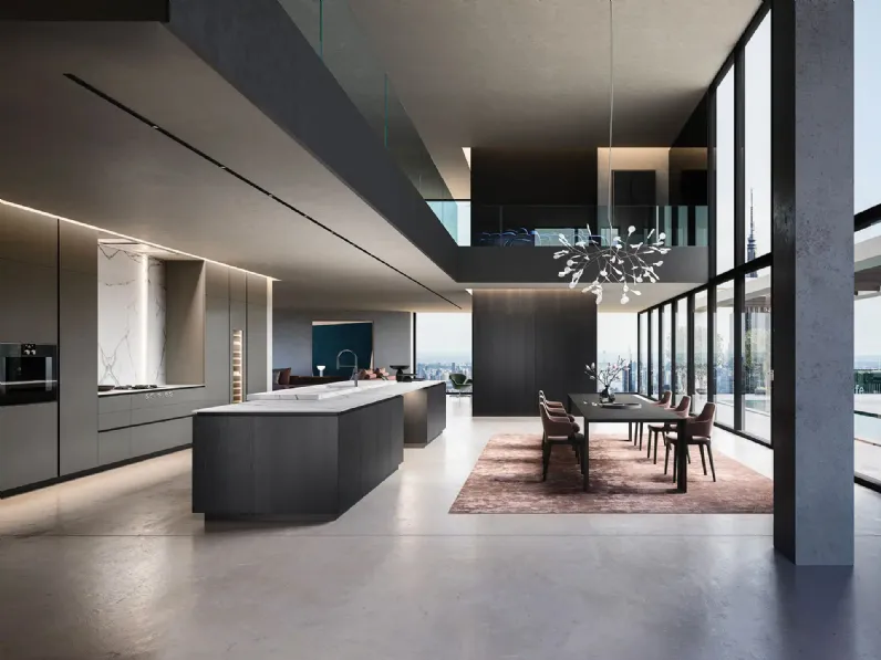 Cucina Design con isola Diamond + Yota Portrait 24 di Armony