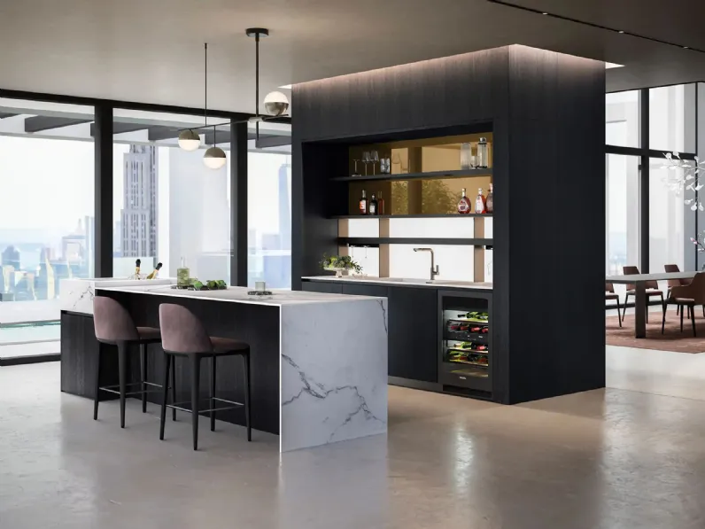 Cucina Design con isola Diamond + Yota Portrait 24 di Armony