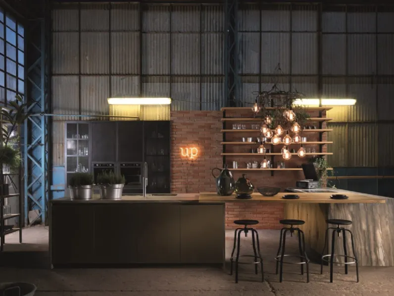 Cucina Design con penisola Factory di Aster Cucine