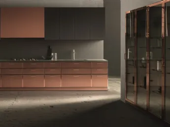 Cucina lineare laccata Aster Cucine, stile Design Factory.