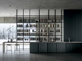 Modulnova propone la cucina design Frame. Linee rigorose che creano volumi geometrici di grande impa