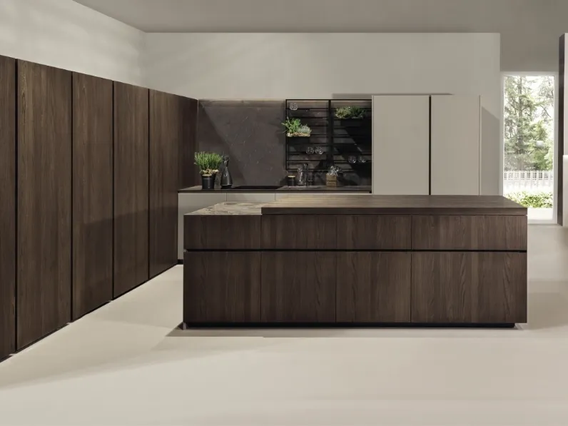 Cucina Design Giza in legno con isola di Maistri
