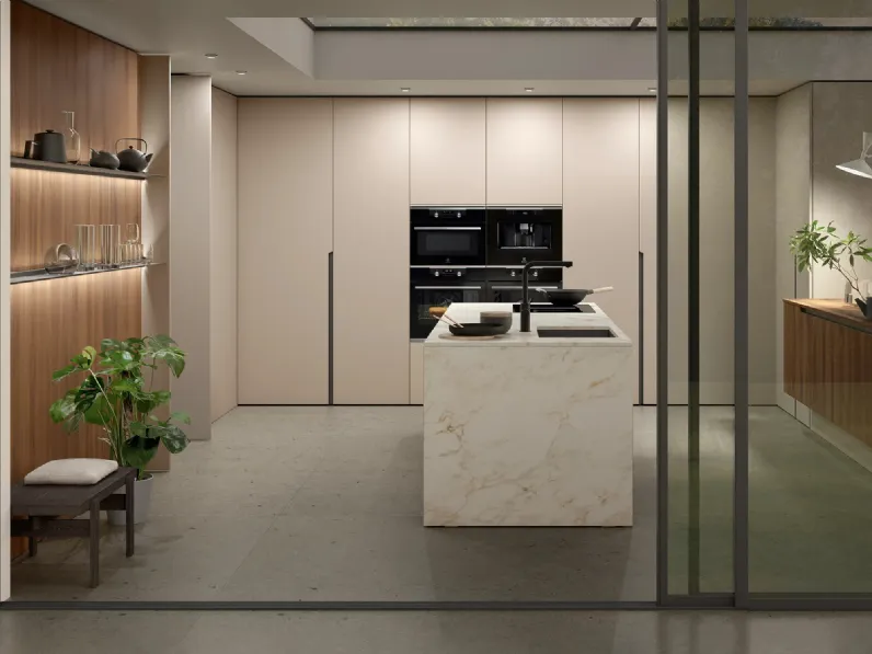 Cucina Design HC-08 Design 01 in laccato e legno di Astra