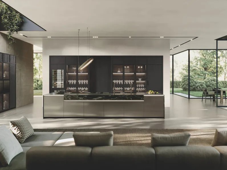 Cucina Design con isola Hily Legno di Binova