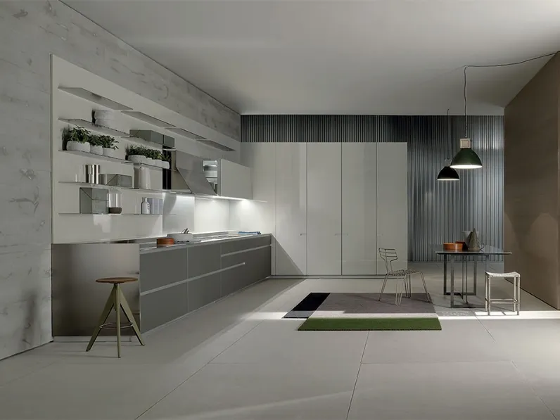 Cucina Design lineare Icon 04 in laccato opaco di Ernestomeda