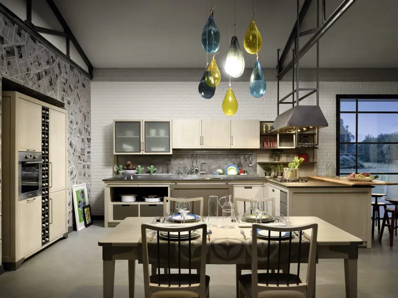 Cucina Design con penisola Industrial Chic 1de L'Ottocento