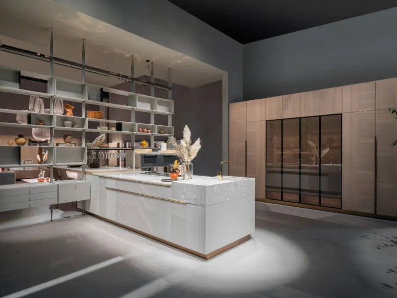 Cucina Design con penisola Intarsio Lines & Shines di Cesar