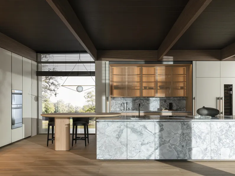 Cucina Design con isola Intersection Marmo di Molteni & C